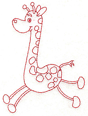 Embroidery Design: Giraffe Redwork 2.88w X 3.88h