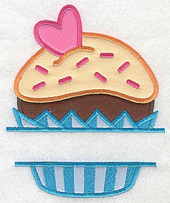 Embroidery Design: Cupcake 1 large four applique 5.99w X 4.84h
