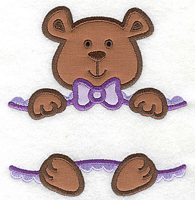 Embroidery Design: Teddy bear large double applique 5.29w X 4.96h