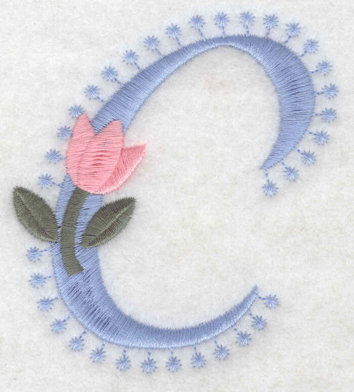Embroidery Design: C Large3.53inH x 3.06inW