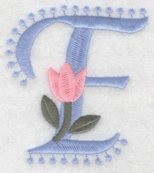Embroidery Design: E Large3.53inH x 3.11inW