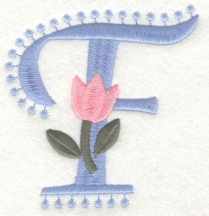 Embroidery Design: F Large3.57inH x 3.45inW