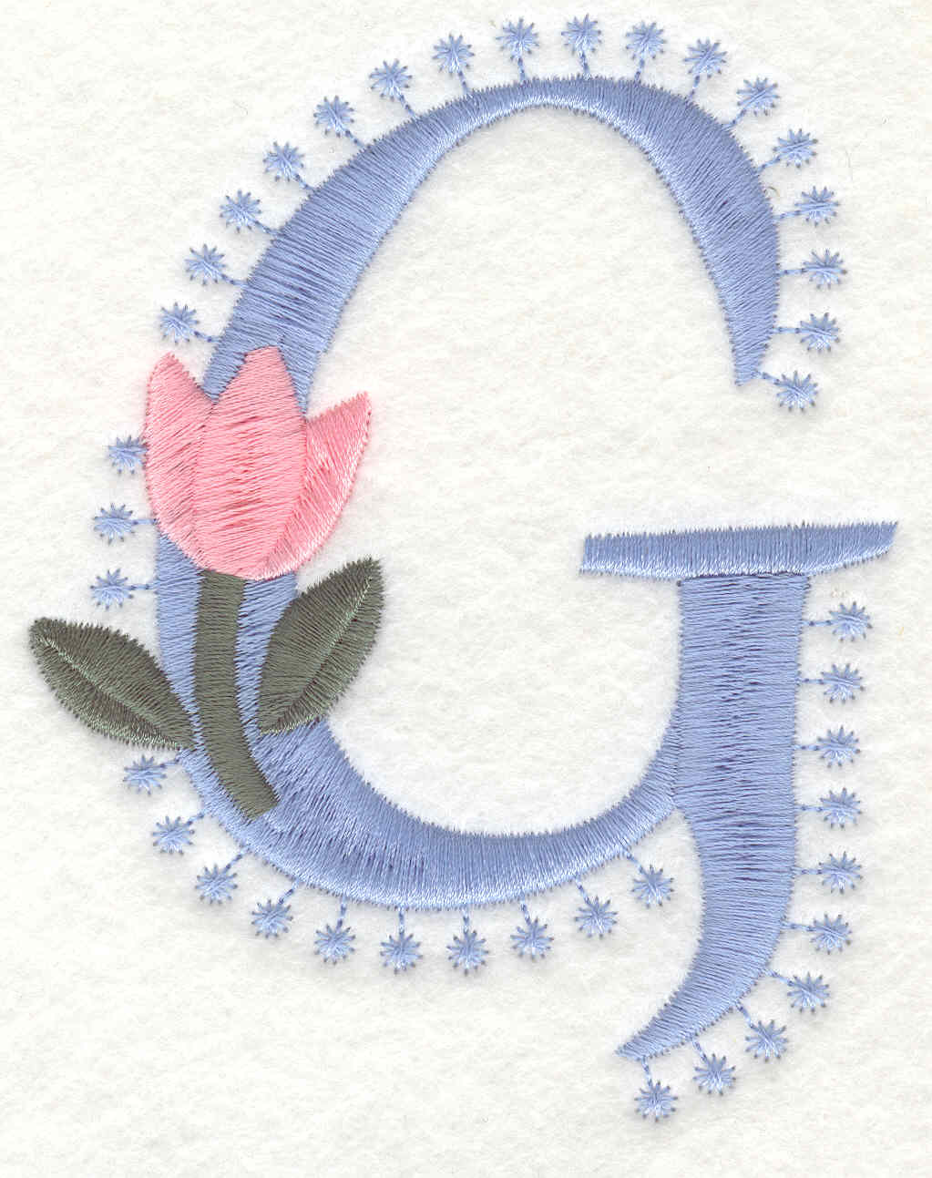 Embroidery Design: G Large4.10inH x 3.20inW