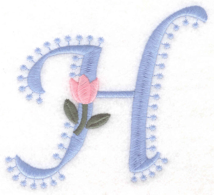 Embroidery Design: H Large4.14inH x 4.60inW