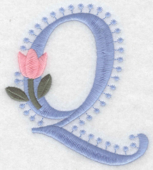 Embroidery Design: Q Large4.18inH x 3.58inW