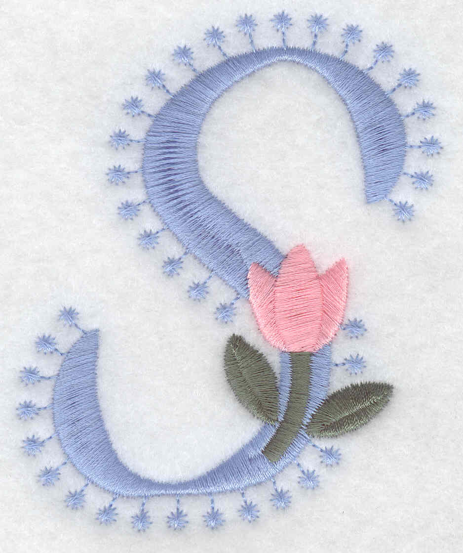 Embroidery Design: S Large3.54inH x 2.97inW