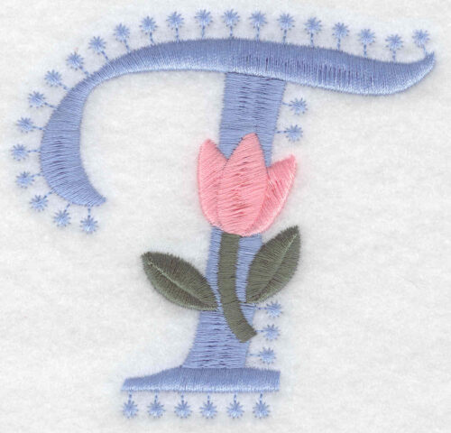 Embroidery Design: T Large3.53inH x 3.64inW