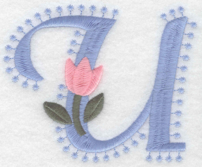 Embroidery Design: U Large3.52inH x 4.29inW