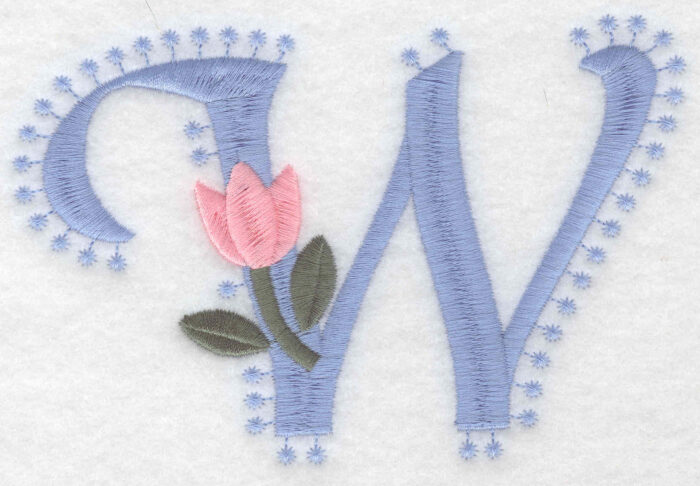 Embroidery Design: W Large3.50inH x 5.40inW