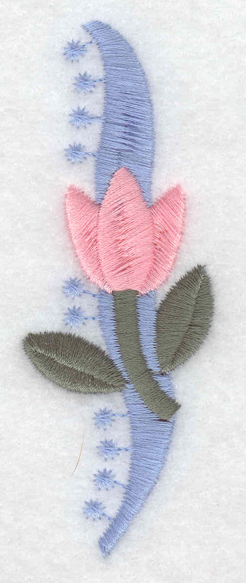 Embroidery Design: Floral tulip slash large3.70inH x 1.34inW