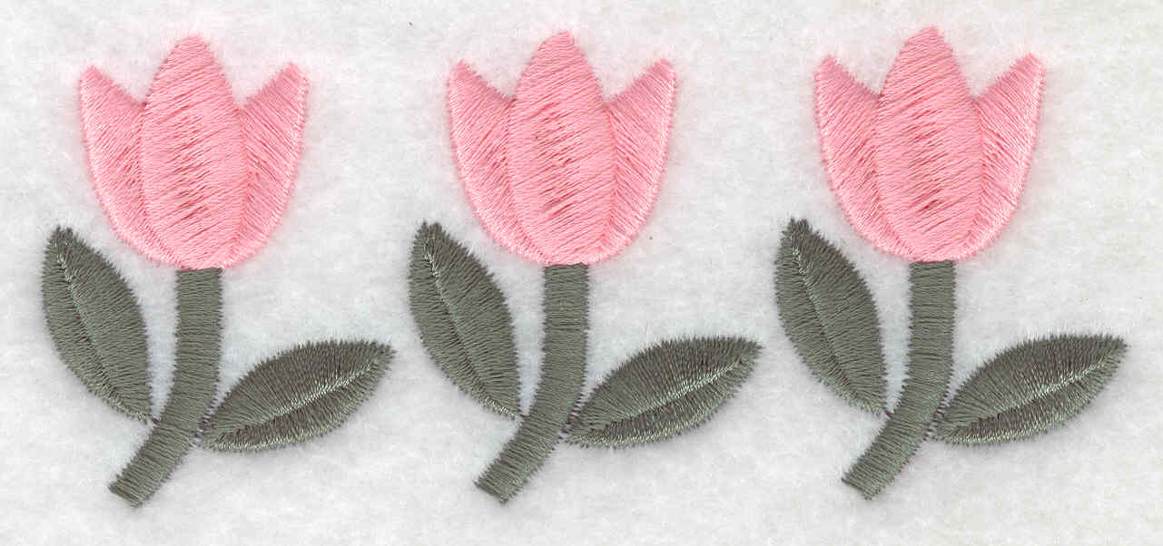 Embroidery Design: Tulip trio1.75inH x 4.03inW