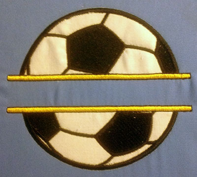 Embroidery Design: Split Applique Soccer Ball Large 6.04w X 5.42h