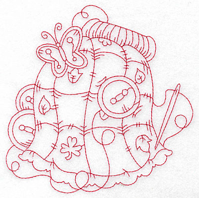 Embroidery Design: Quilt redwork large 5.63w X 5.60h