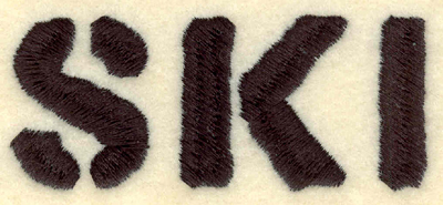 Embroidery Design: Ski text3.26w X 1.37h