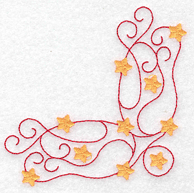 Embroidery Design: Swirs and stars corner 3.67w X 3.66h