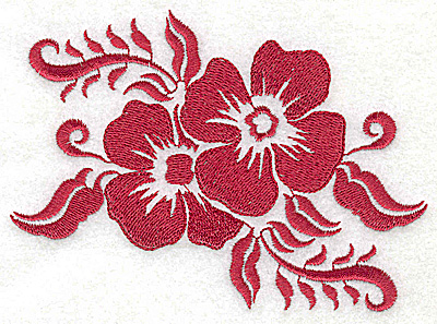 Embroidery Design: Stencil Flower duo E large 4.96w X 3.68h