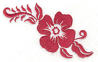 Embroidery Design: Stencil Flower E single blossom 3.75w X 2.21h