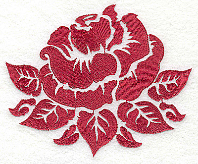 Embroidery Design: Stencil Flower H rose large 4.97w X 4.09h