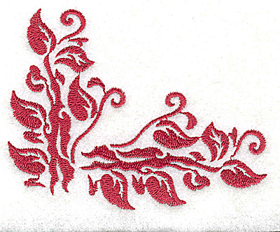 Embroidery Design: Stencil leaves corner 3.85w X 3.04h