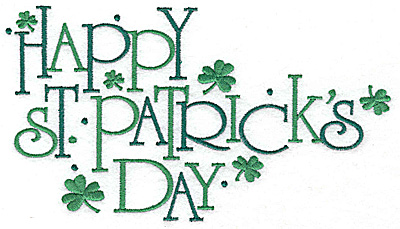 Embroidery Design: Happy St. Patrick's Day large 6.95w X 3.90h