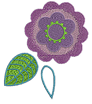 Embroidery Design: Summer flower large 4.32w X 5.00h