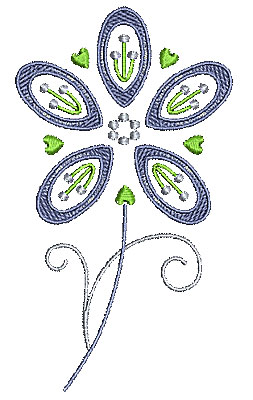 Embroidery Design: Summer flower 23 3.41w X 6.02h
