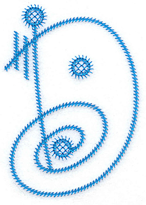 Embroidery Design: D large 2.67w X 3.87h