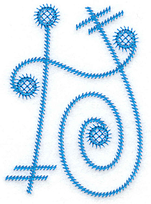 Embroidery Design: H large 2.67w X 3.74h