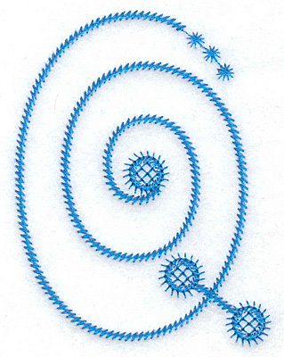 Embroidery Design: Q large 2.79w X 3.67h