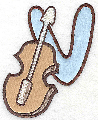 Embroidery Design: V violin small double applique 3.22w X 3.88h