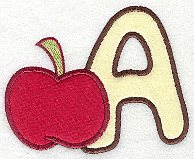Embroidery Design: A apple large double applique 4.96w X 3.94h