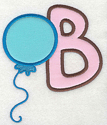 Embroidery Design: B balloon large double applique 4.19w X 4.94h