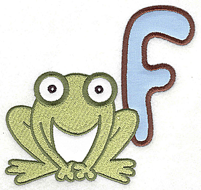 Embroidery Design: F frog large double applique 4.94w X 4.73h