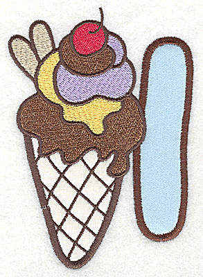 Embroidery Design: I icecream cone large double applique 3.53w X 4.97h
