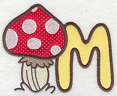 Embroidery Design: M mushroom large double applique 4.97w X 4.01h