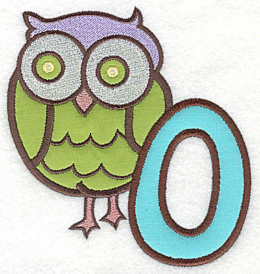 Embroidery Design: O owl large double applique 4.47w X 4.95h