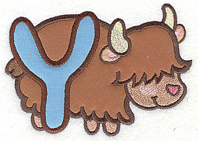 Embroidery Design: Y yak large double applique 4.96w X 3.56h