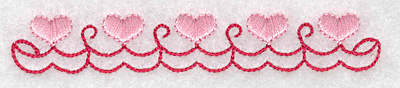 Embroidery Design: Hearts border 3.87w X 0.62h
