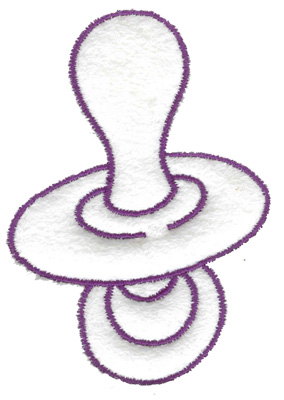 Embroidery Design: Pacifier outline large 2.72w X 3.85h