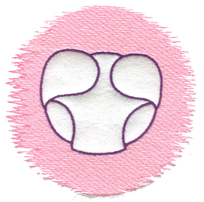 Embroidery Design: Trapunto diaper large 4.96w X 4.83h
