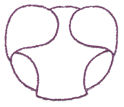Embroidery Design: Diaper outline large 3.16w X 2.70h