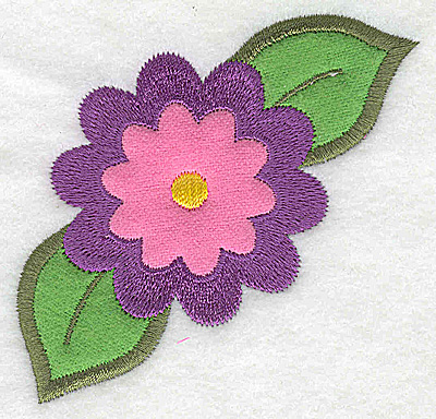 Embroidery Design: Single flower double applique 3.47w X 3.09h
