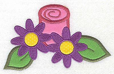 Embroidery Design: Flowers with candle triple applique 4.95w X 3.03h