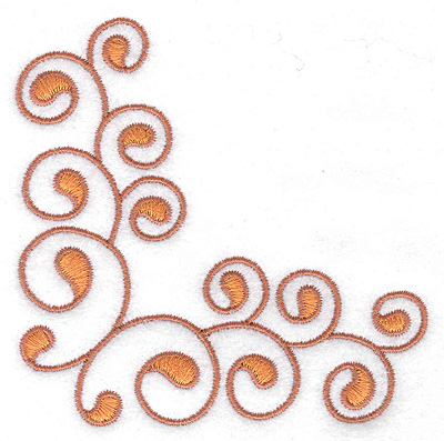 Embroidery Design: Corner Swirls large 3.63w X 3.62h