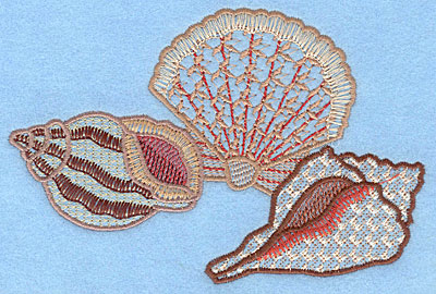 Embroidery Design: Seashells large  4.12"h x 6.20"w