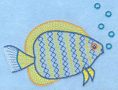 Embroidery Design: Tropical fish A large  3.73"h x 4.91"w