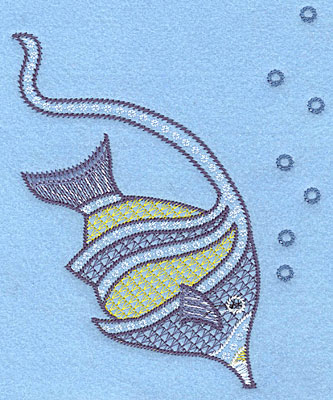 Embroidery Design: Tropical fish C large  6.16"h x 4.98"w