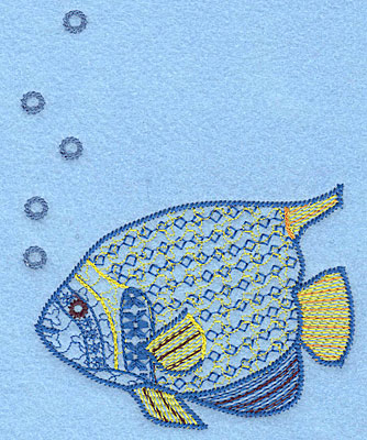 Embroidery Design: Tropical fish D large  4.98"h x 3.98"w