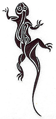 Embroidery Design: Tribal Motif Lizard large 3.06w X 6.96h