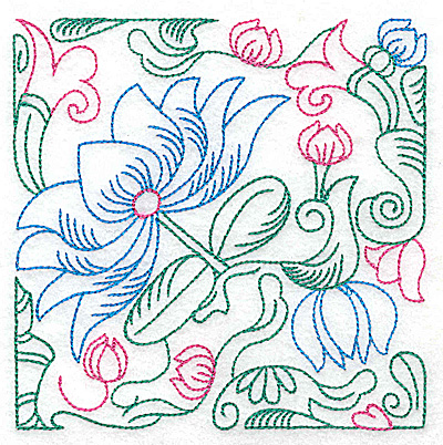 Embroidery Design: Tropical Flower A large 4.96w X 4.97h
